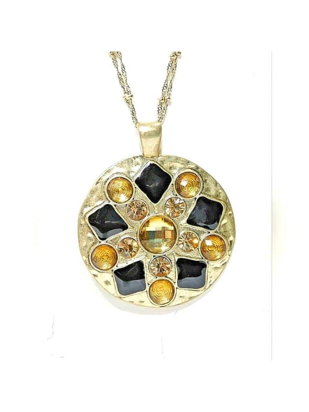 Lia Sophia "SOLSTICE" Pendant Necklace, Sparkling Cut Crystals, NWOT 32-35"